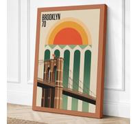 Brooklyn Retro Canvas Wall Art Print 30x20 Inch