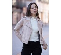 'Brooklyn' Short Leather Biker Jacket Ashwood Leather Stone 10