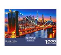 BrooklynBridgeNight Sturdy Paper Material Great Brain Teaser, Suitable for Home Relaxation And Personal Hobby Time 38x26cm/1000pcs