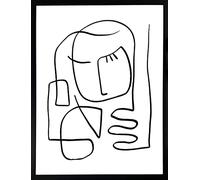 Brookpace Fine Art Continual Line Drawing Abstract Scandi Minimalist Framed Wall Art 53 x 43cm | Living Room Print Bedroom Poster Home Decor