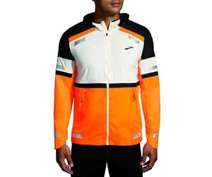 BROOKS 211519167 Run Visible Jacket 2.0 Jacket Men's Ecru/Fluoro Flash/Black Size 30