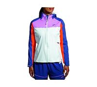 BROOKS 221608477 High Point Waterproof Jacket Jacket Women's SLATE/BRIGHT ORANGE/AEGEAN Size 30