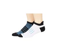 BROOKS 741543062 Ghost Midweight 2-Pack Socks Men's Black-Metallic Blue and White-Metallic Blue Size 25