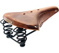 Brooks B67 Men's Saddle Aged Dark Tan with black steel rails and springs