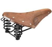 Brooks B67 Men's Saddle Aged Dark Tan with black steel rails and springs