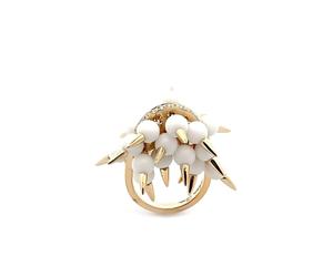 Brooks Brothers 18K yellow gold Spiked Muse onyx and diamond ring One Size