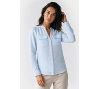 Brooks Brothers Corean Collar Shirt Linen Sky Blue size L | Button-Down Shirts Outlet | Women | White L