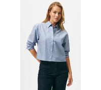 Brooks Brothers Cropped Striped Cotton Poplin Shirt Blue size L | Button-Down Shirts Outlet | Women | Blue L