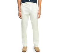 Brooks Brothers Men's Cotton Poplin Slim Fit Stretch Chino Pants Casual, White/White, 31W x 32L