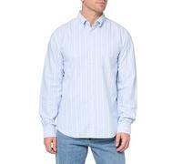 Brooks Brothers Men's Friday Oxford Long Sleeve Pattern Sport Shirt Sweater, Light Blue Stripe, XXL
