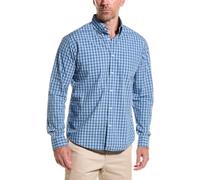 Brooks Brothers Men's Friday Poplin Long Sleeve Stripe Sport Shirt, Blue Gingham, Large