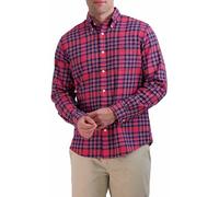 Brooks Brothers Men's Long Sleeve Flannel Sport Shirt, Red Plaid, Large