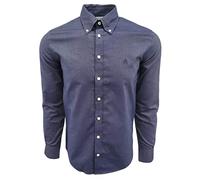 Brooks Brothers Mens Milano Fit Buttondown Shirt, Navy Denim (Navy Logo), XXL