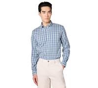 Brooks Brothers Men's Non-Iron Long Sleeve Button Down Sport Shirt, Blue Checks/Blue, Medium