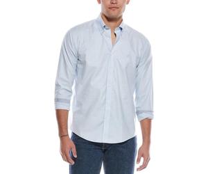 Brooks Brothers Men's Non-Iron Long Sleeve Button Down Stretch Oxford Sport Shirt, Solid, Light Blue, S
