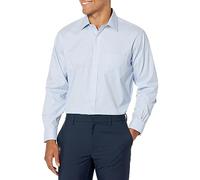 Brooks Brothers Men's Regular Fit Non-Iron Stretch Ainsley Spread Collar Dress Shirt, Light Blue Gingham, 15.5 Inches Neck 33 Inches Sleeve