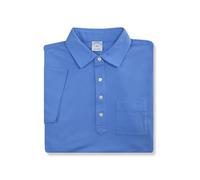 Brooks Brothers Mens Slim Fit Soft Knit Cotton Pocket Four Button Polo Shirt, 209315 Blue / Red, XL