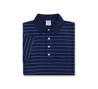 Brooks Brothers Mens Slim Fit Soft Knit Cotton Pocket Four Button Polo Shirt, 209330 Navy / Light Blue / Gold, Large