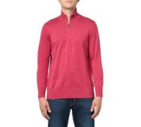 Brooks Brothers Men's Supima Cotton Half-Zip Long Sleeve Sweater, Fuscia Heather, Large