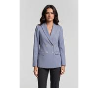 Brooks Brothers Pinstripe Linen Blend Double-breasted Blazer Light Blue size XS | Blazers Outlet | Women | White XS