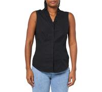 Brooks Brothers Women's Non-Iron Stretch Sleeveless Ruffle Neck Blouse, Black, 6