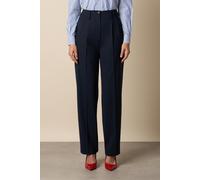 Brooks Brothers Wool Blend Stretch Pleated Trousers Navy size 42 | Formal Pants Outlet | Women | Blue 42