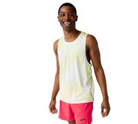 Brooks Dash Sleeveless Shirt Yellow White, Size S