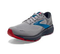 Brooks Men's Running Shoes Ghost 14 Grey / Blue/ Red Mesh Running Shoes Trainers