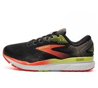 Brooks Ghost 16 Men's Running Shoes Men's | Running Trainers | Black / Mandarin Red / Green | UK Size 7.5