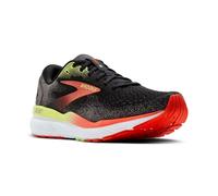 BROOKS Men's Ghost 16 Sneaker, Black/Mandarin Red/Green, 12 UK