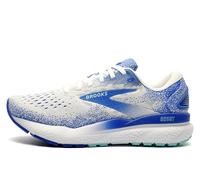 Brooks Ghost 16 Womens Running Shoes | Running Trainers | White / Ampard Blue / Limpet Shell | UK Size 6.5