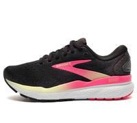 Brooks Ghost 16 Womens Running Shoes (Wide Fit) | Running Trainers | Black / Pink / Yellow | UK Size 8