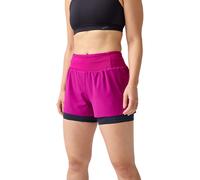 Brooks High Point 3 Inch 2-in-1 2.0 Women's Shorts | UK L in Dark Fuchsia/Blue Nights