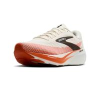 Brooks Men’s Ghost AMP Neutral Running Shoe, White/Tigerlily/Black, 7.5