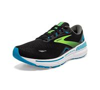 BROOKS Men's Adrenaline GTS 23 Sneaker, Black/Hawaiian Ocean/Green, 10 UK