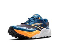 BROOKS Men's Caldera 7 Sneaker, Ebony/Mosaic Blue/Orange, 13 UK
