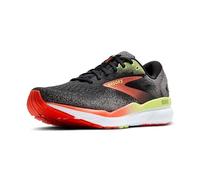 BROOKS Men's Ghost 16 Running Shoe, Black/Mandarin Red/Green, 13