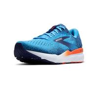 BROOKS Men's Ghost 16 Sneaker, Bonnie Blue Blue Ribbon Orange, 9 UK