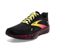 BROOKS Men's Launch 9 Sneaker, Black/Pink/Yellow, 10.5 UK
