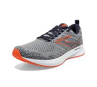 BROOKS Men's Levitate 5 Sneaker, Grey/Peacoat/Flame, 11.5 UK