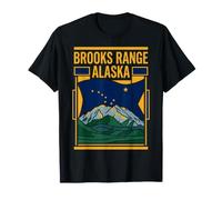 Brooks Range Alaska State Flag Mountain Wilderness Travel T-Shirt