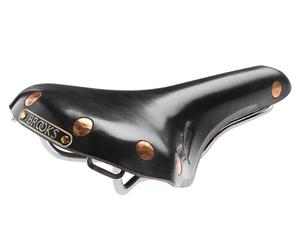 Brooks Swift Leather Road Bicycle Saddle Black w/ Chrome Rails & Copper Rivets