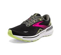 BROOKS Women's Adrenaline GTS 23 Sneaker, Black/Gunmetal/Sharp Green, 5 UK
