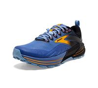 Brooks Women's Cascadia 16 Sneaker, Blue/Black/Yellow, 8.5 UK