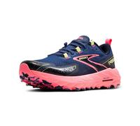 Brooks Women's Cascadia 18 Sneaker, Grey Blue/Pink/Sunny Lime, 4.5 UK