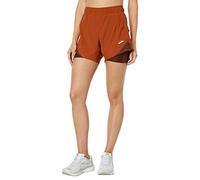 Brooks Womens Chaser 5" 2-in-1 Shorts, Copper/Run Raisin, Large