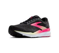 Brooks Women's Ghost 16 Running Shoe, Black/Pink/Yellow, 6 UK