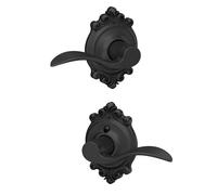 Brookshire Trim with Accent Hall and Closet Lever, Matte Black (F10 Acc 622 BRK)