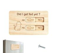 brooksnaji Dog Feeding Chart - Wooden Magnetic Cat Daily Eating Sign | with AM and PM Sliding Button Did You Feed The Dog for Cage Dinner Home Refrigerator Medium Large Breed Kitten Puppy