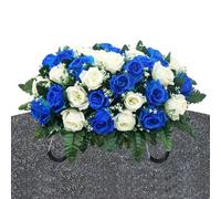 brooksnaji Flower Grave Holder - Artificial Silk Rose Graveyard Decorations - Memorial Memorial Memorial Grave Memorial for Outdoor, Mother's Day, Mother's Day